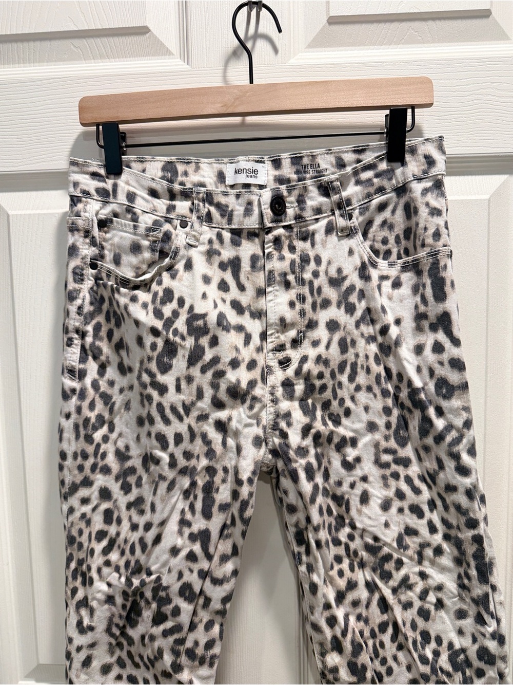 Kensie The Ella High Rise Straight Jeans Leopard Print Size 8/29 NWOT - Picture 4 of 10